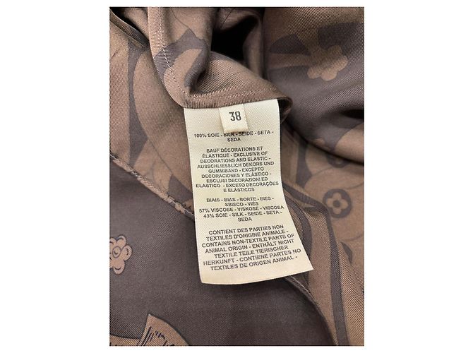 Vestido de seda Hermès FR 38 Castaño - vista 6