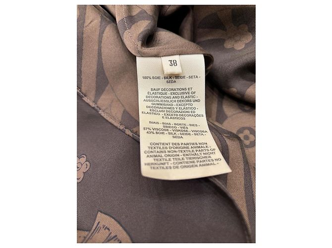 Vestido de seda Hermès FR 38 Castaño - vista 7
