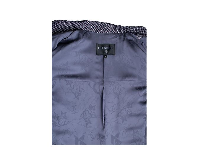 Chanel, lila Tweed-Blazer mit Lurex Grau - Ansicht 10