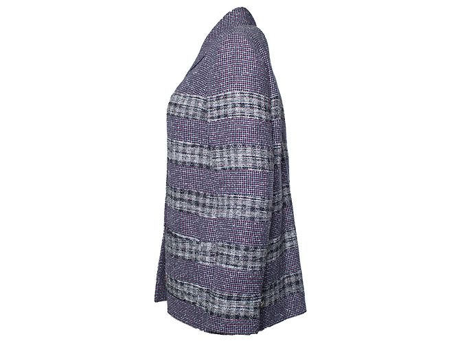 Chanel, lila Tweed-Blazer mit Lurex Grau - Ansicht 2