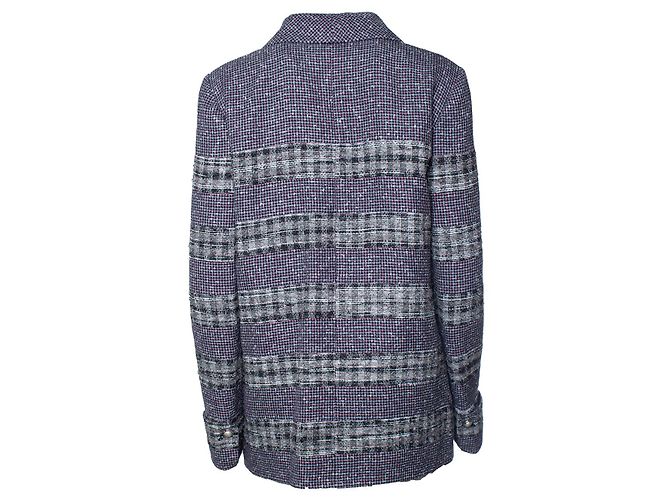 Chanel, lila Tweed-Blazer mit Lurex Grau - Ansicht 3
