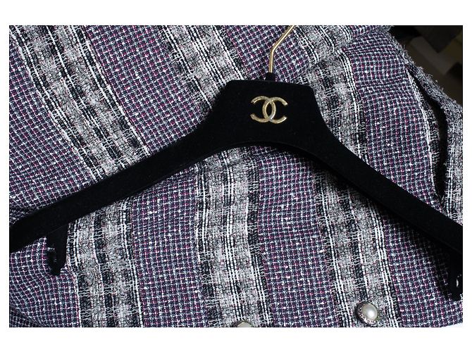 Chanel, lila Tweed-Blazer mit Lurex Grau - Ansicht 5