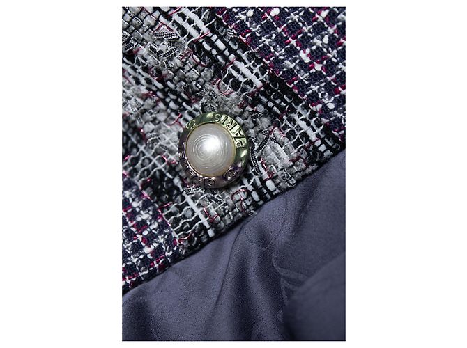 Chanel, lila Tweed-Blazer mit Lurex Grau - Ansicht 8