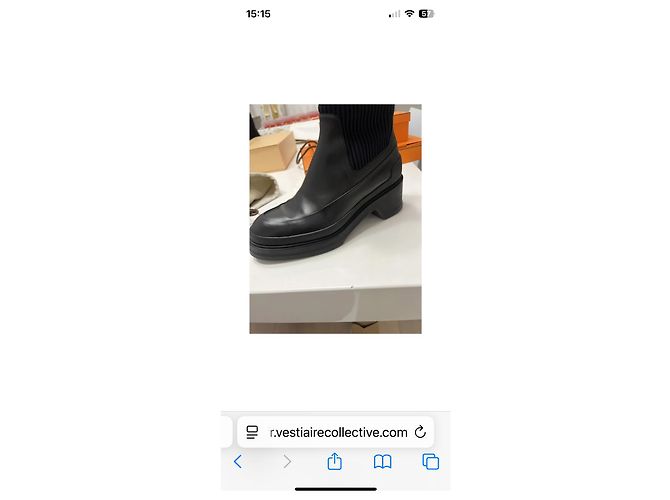 Aloha Botines Hermès de piel negra talla 37 Negro - vista 3
