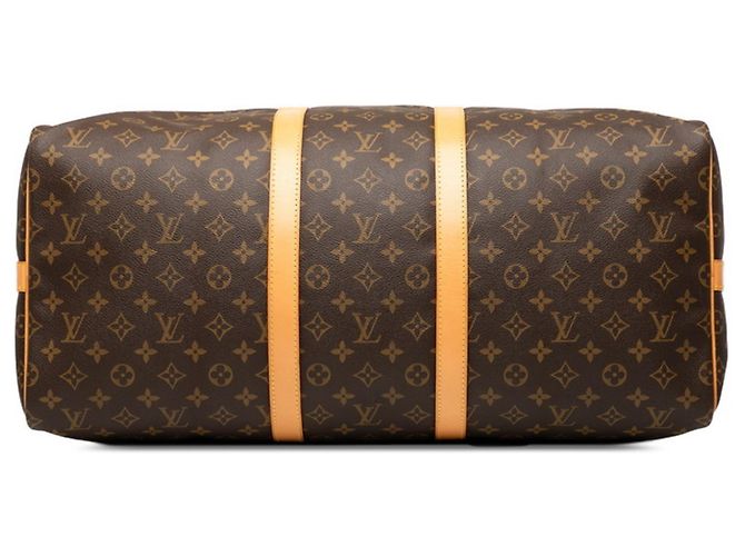 Louis Vuitton Monogram Keepall Bandoulière 55 Marrone - vista 3