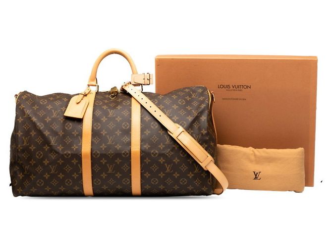 Louis Vuitton Monogram Keepall Bandoulière 55 Marrone - vista 7