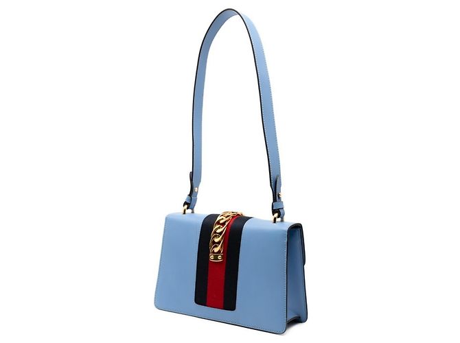 Borsa Gucci Sylvie a spalla singola Blu - vista 2