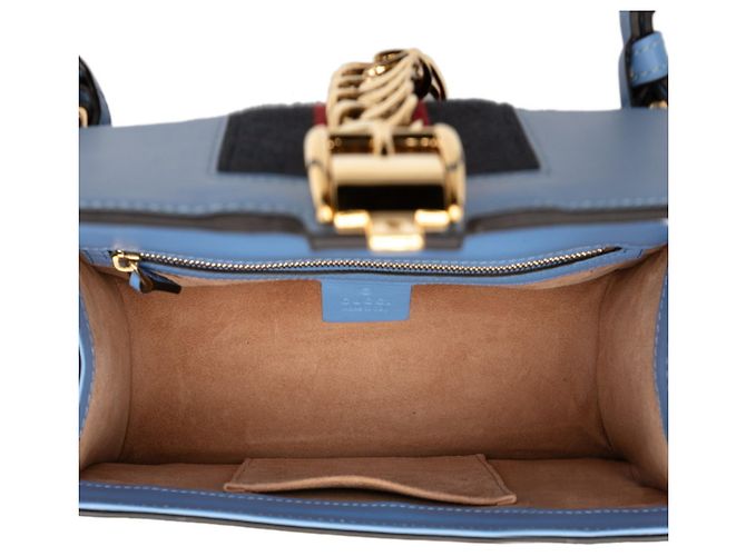 Borsa Gucci Sylvie a spalla singola Blu - vista 4