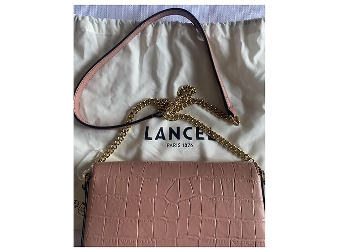 Borsa Lancel Initials in pelle nude - vista 14