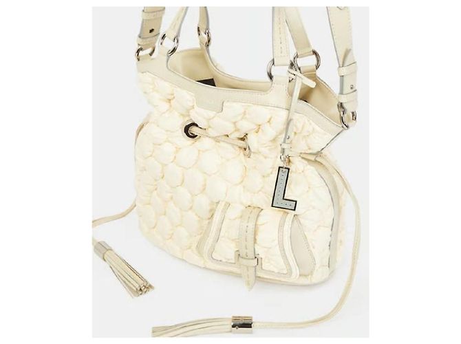 Borsa a secchiello Lancel First Flirt Crema Pelle - vista 3