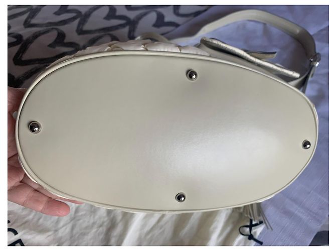 Borsa a secchiello Lancel First Flirt Crema Pelle - vista 4