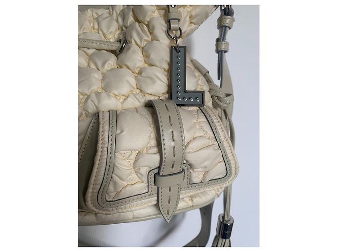 Borsa a secchiello Lancel First Flirt Crema Pelle - vista 5