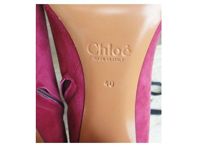 Botines Chloé de ante rosa - vista 10