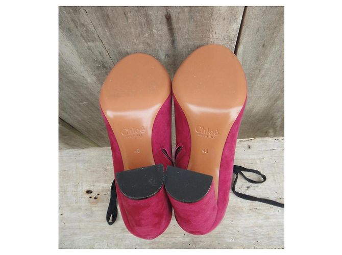 Botines Chloé de ante rosa - vista 5