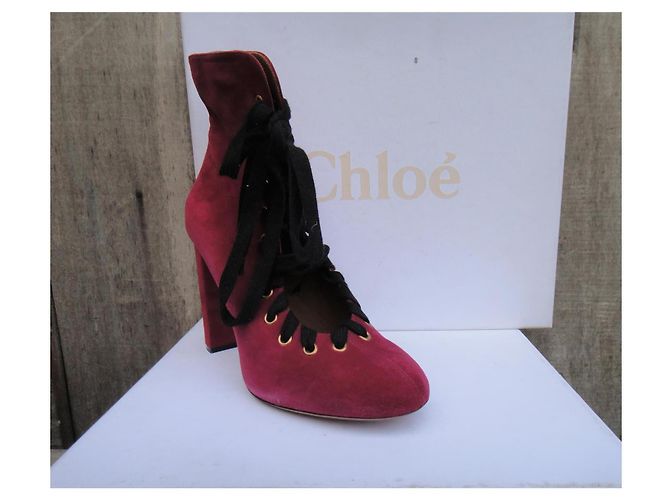 Botines Chloé de ante rosa - vista 7