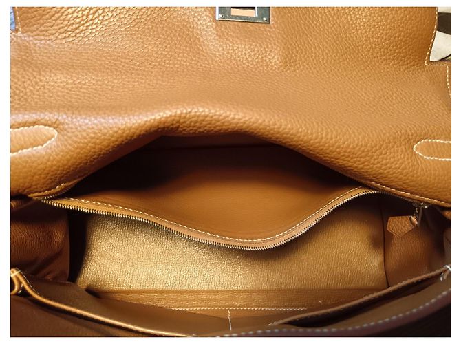 Hermès Kelly 35 restituito in Taurillon Clémence Cammello - vista 3