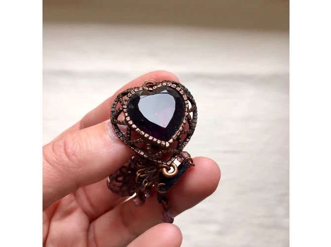 Orecchini a clip Chantal Thomass Metallo Viola Perle Strass Porpora - vista 7
