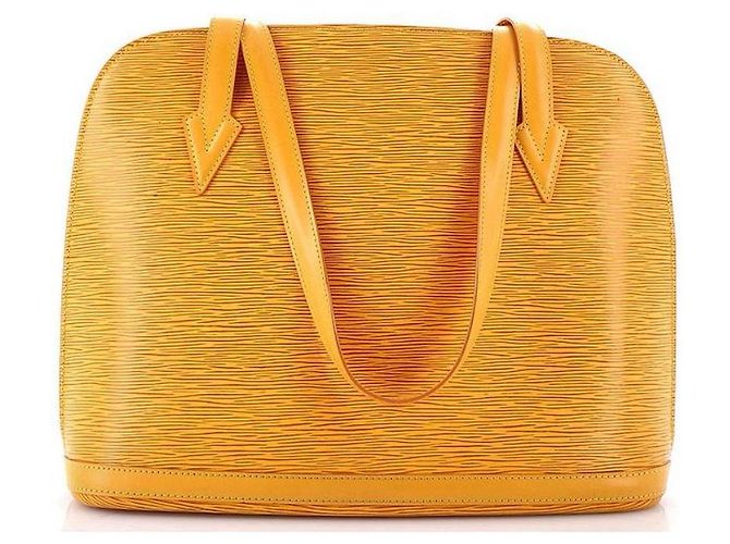 Borsa Louis Vuitton Epi Lussac Gialla in Pelle Giallo Gold hardware Viola scuro - vista 2