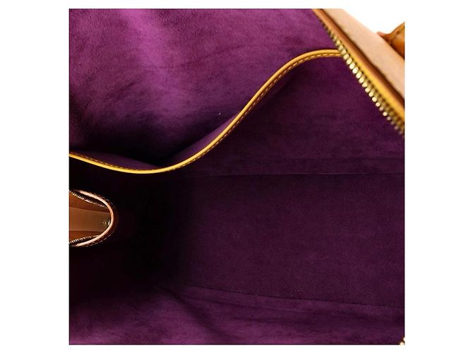 Borsa Louis Vuitton Epi Lussac Gialla in Pelle Giallo Gold hardware Viola scuro - vista 4