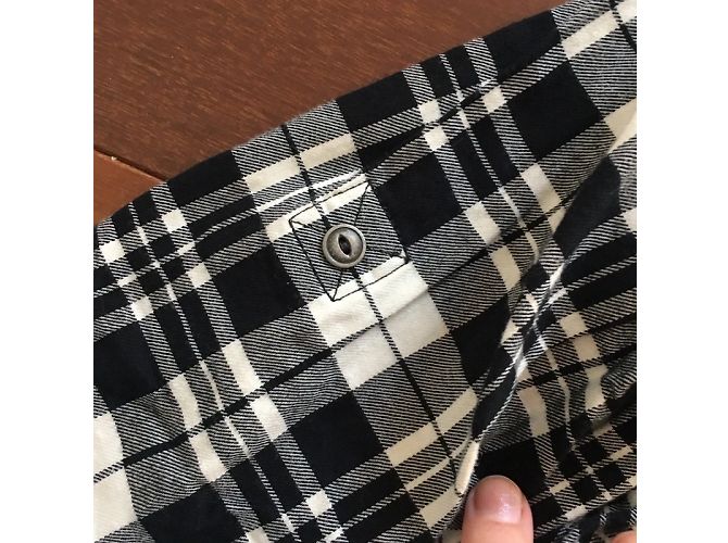 Ralph Lauren Karierte Baumwollbluse Mädchen 12 Jahre Schwarz Weiß - Ansicht 6