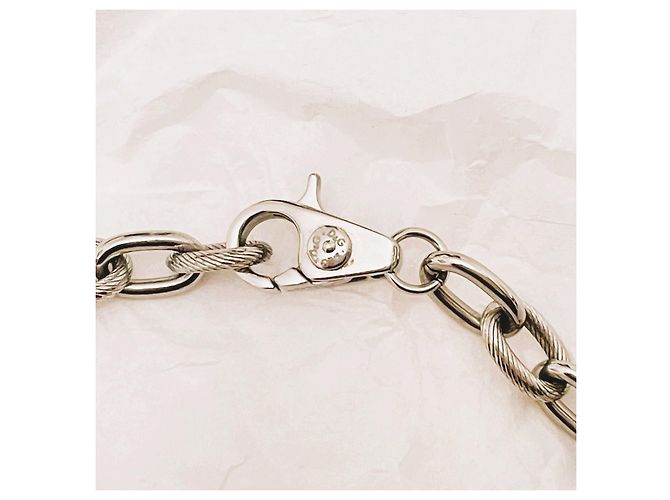 Bellissimo collier DOLCE & GABBANA con fiore con pietre bianche e logo Argento Bianco - vista 7