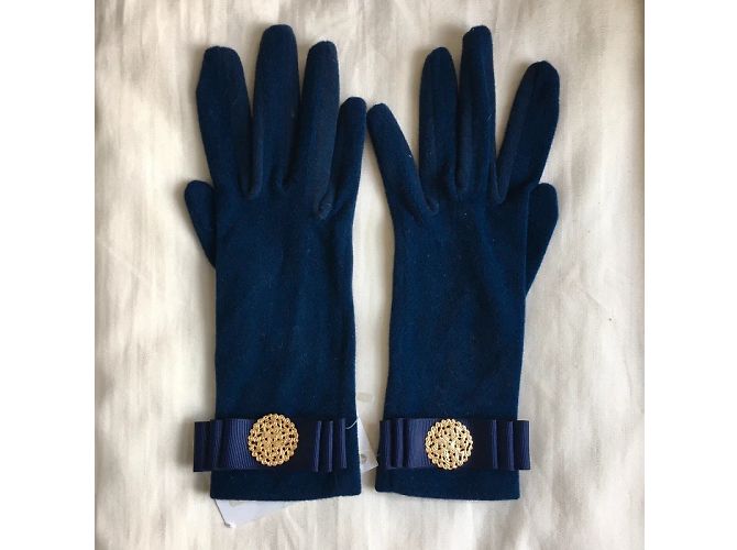 Autre Marque Luvas com fitas e medalhão Azul Dourado - vista 4