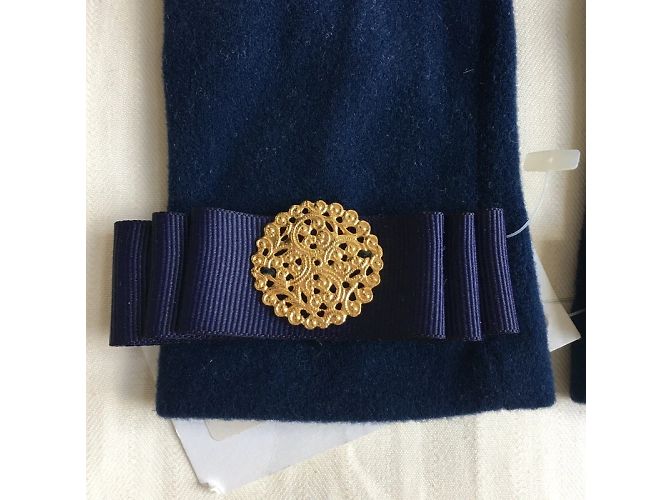 Autre Marque Luvas com fitas e medalhão Azul Dourado - vista 5