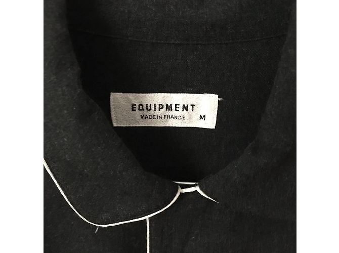 Camisa Equipment Gris Jaspeada de Rayón con Ribete Blanco Gris antracita - vista 2