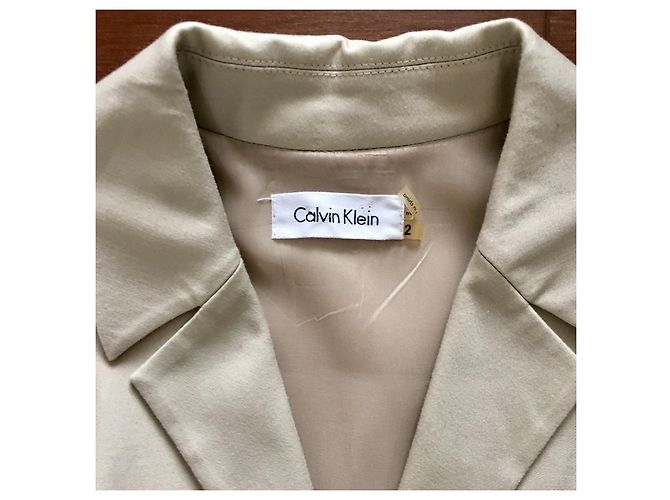 Vestido Calvin Klein de algodón beige - vista 3