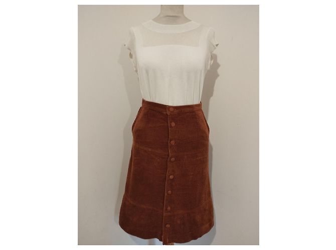 Falda de Terciopelo Chic Inteligente de Invierno Bel Air TXS/S Camello - vista 4