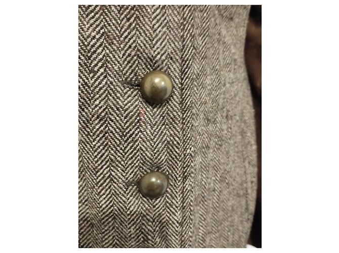 Autre Marque Abrigo de Invierno Ringspun Tweed y Terciopelo S/M Castaño - vista 15