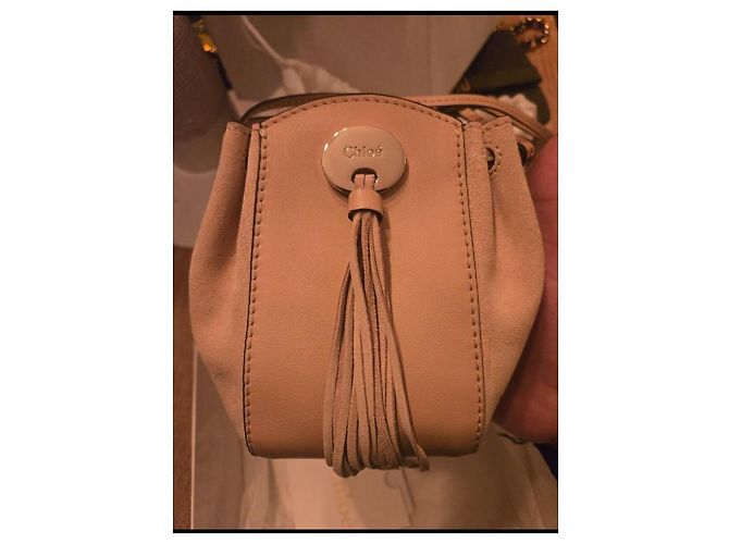 Chloé Mini Borsa Gala Pelle Beige - vista 2