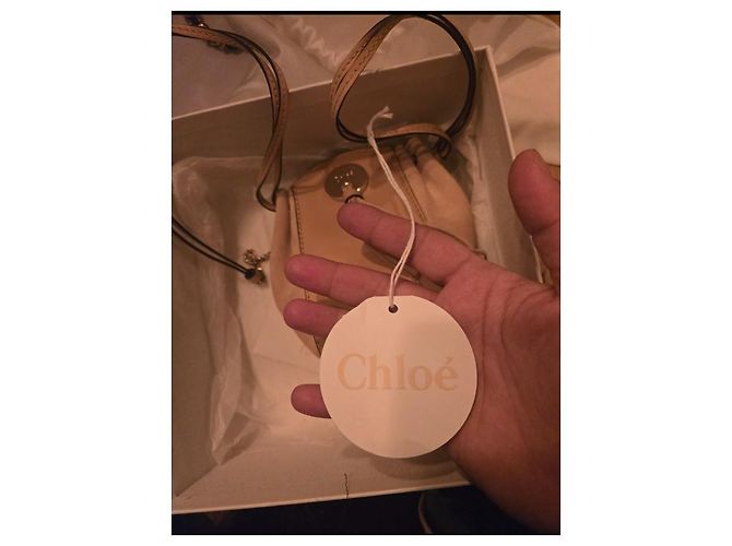 Chloé Mini Borsa Gala Pelle Beige - vista 5