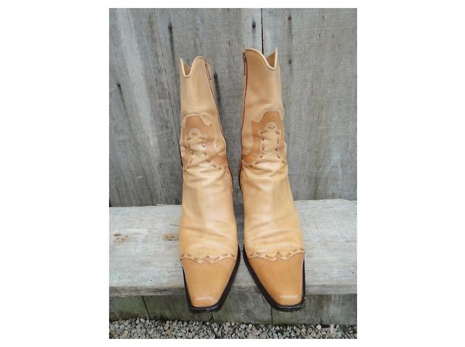 Botas Western Sartore de piel beige - vista 4