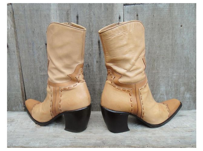 Botas Western Sartore de piel beige - vista 5