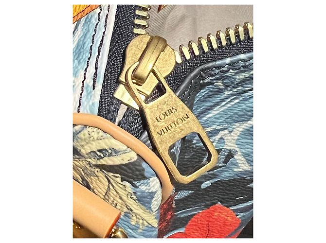 LOUIS VUITTON KEEPALL BANDOULIERE 25 MONOGRAMMA SURF BLU MARINO Blu navy - vista 4