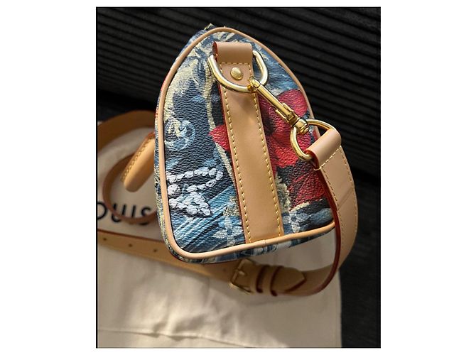 LOUIS VUITTON KEEPALL BANDOULIERE 25 MONOGRAMMA SURF BLU MARINO Blu navy - vista 5