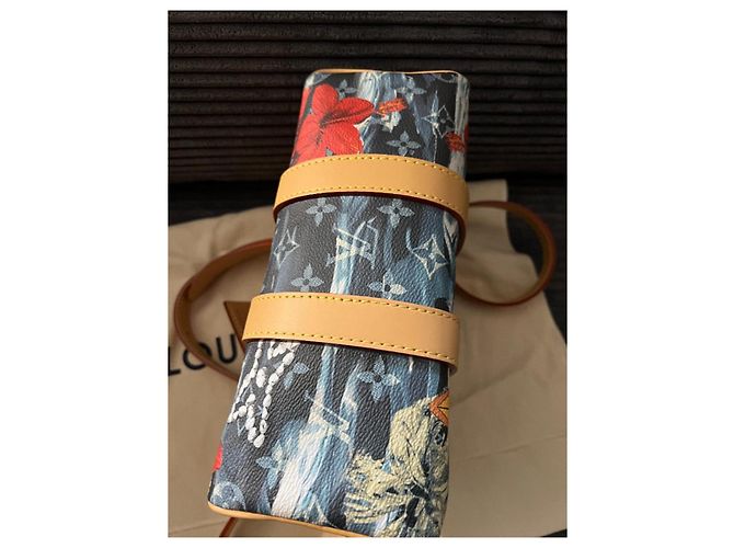 LOUIS VUITTON KEEPALL BANDOULIERE 25 MONOGRAMMA SURF BLU MARINO Blu navy - vista 8
