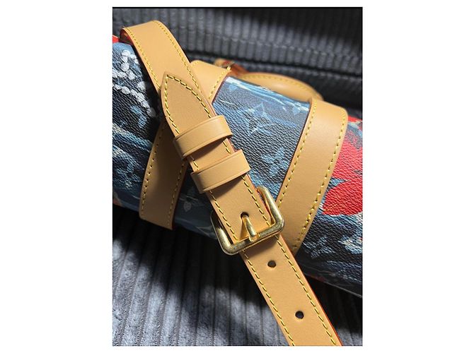 LOUIS VUITTON KEEPALL BANDOULIERE 25 MONOGRAMMA SURF BLU MARINO Blu navy - vista 9