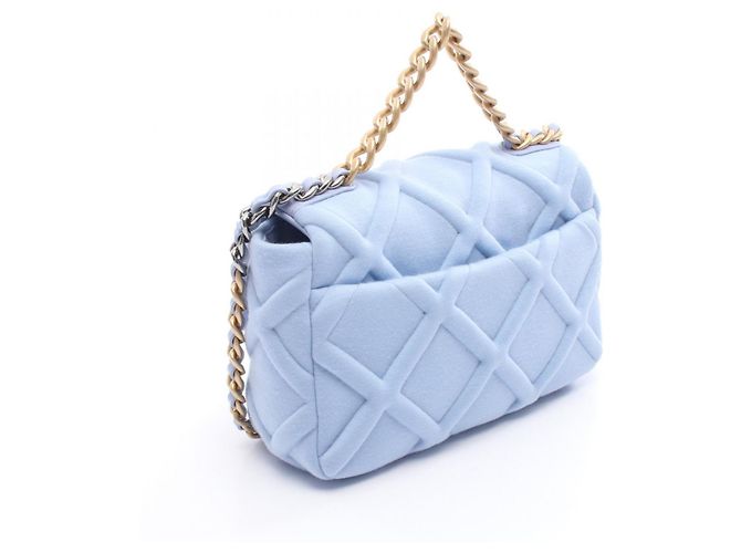 Borsa a Spalla Chanel 19 Disneuf Blu - vista 2