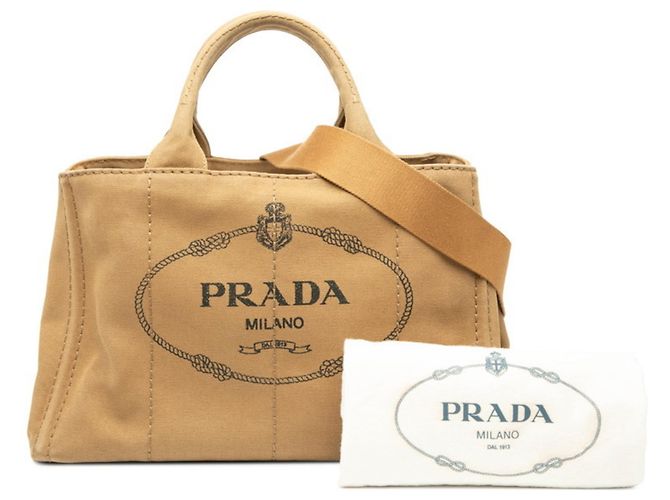 Prada Canapa Corda Tote/Schultertasche Braun - Ansicht 7