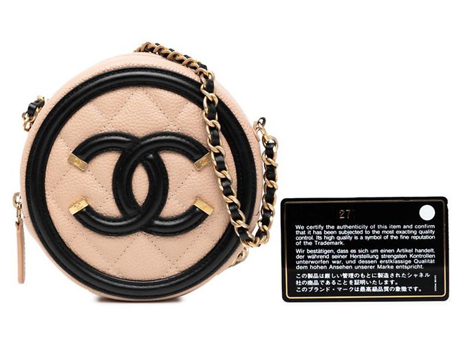 CHANEL Matelasse CC Filigree Chain Shoulder Bag Black Beige - view 7