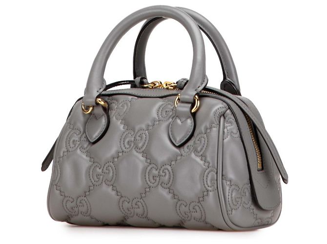 Borsa Boston Mini GG Matelassé di Gucci Marrone - vista 2