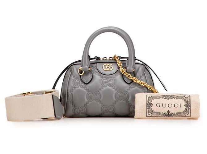 Borsa Boston Mini GG Matelassé di Gucci Marrone - vista 9