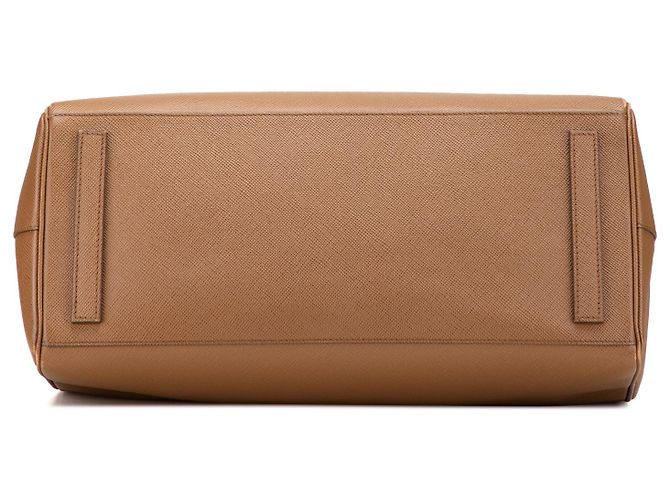 Prada braune Saffiano Lux Doppelgriff Einkaufstasche - Ansicht 3