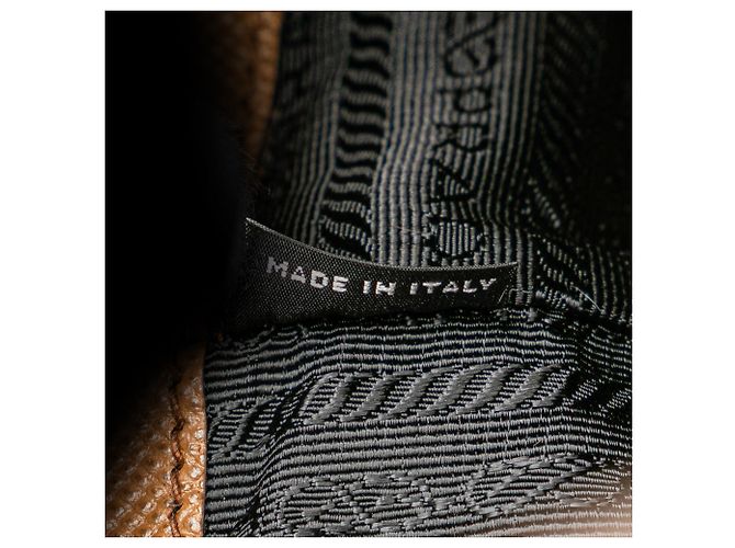Prada braune Saffiano Lux Doppelgriff Einkaufstasche - Ansicht 6