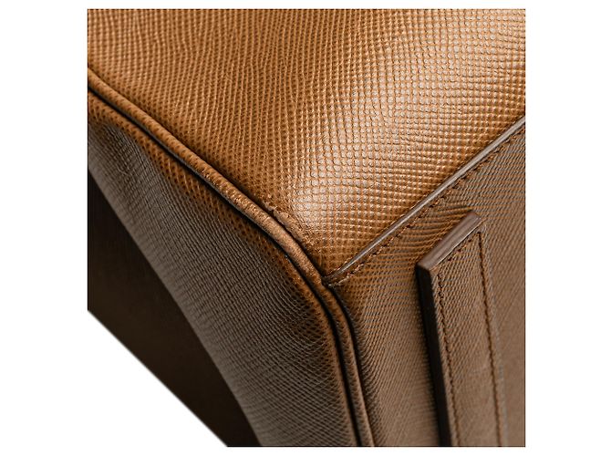 Prada braune Saffiano Lux Doppelgriff Einkaufstasche - Ansicht 8