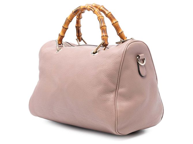 Bamboo Borsa Boston Shopper in pelle di vitello rosa medio con bambù Gucci - vista 2