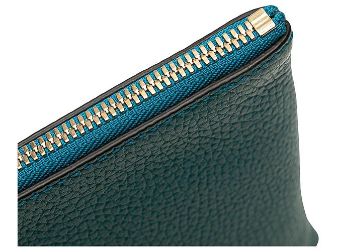 Bamboo Gucci Clutch aus blauer Kalbsleder mit Bambusgriff - Ansicht 10