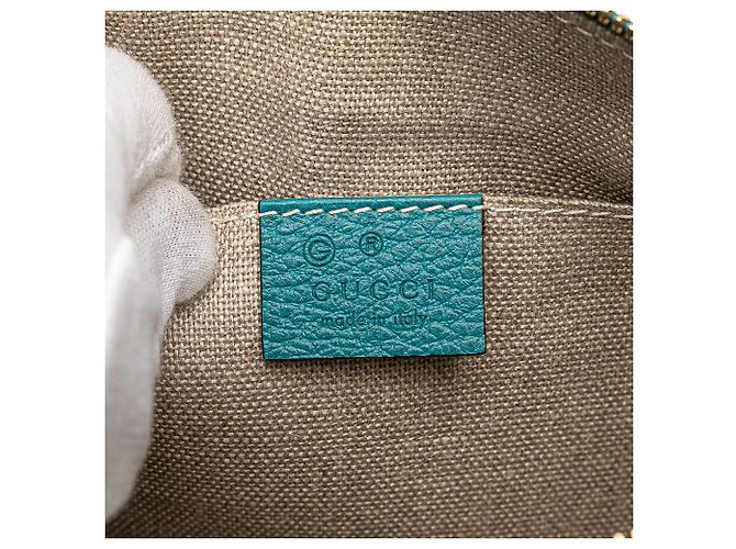 Bamboo Gucci Clutch aus blauer Kalbsleder mit Bambusgriff - Ansicht 5